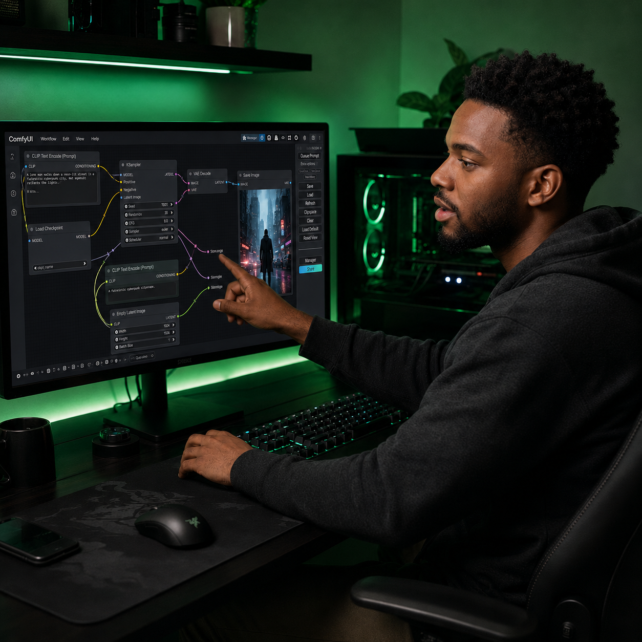 Creator trabalhando em um ambiente de produção da Nordy